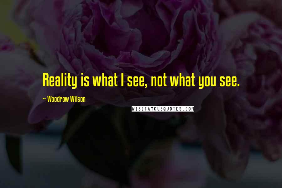 Woodrow Wilson Quotes: Reality is what I see, not what you see.