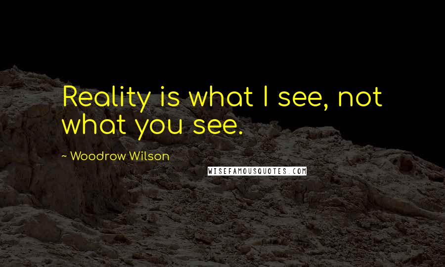 Woodrow Wilson Quotes: Reality is what I see, not what you see.