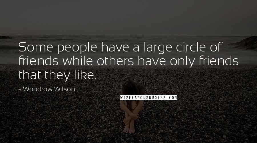 Woodrow Wilson Quotes: Some people have a large circle of friends while others have only friends that they like.
