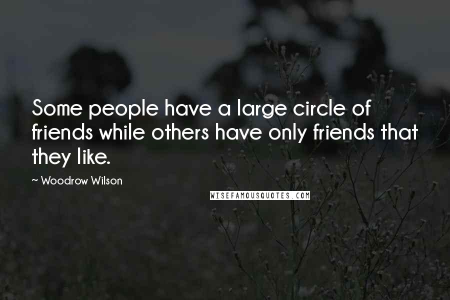Woodrow Wilson Quotes: Some people have a large circle of friends while others have only friends that they like.