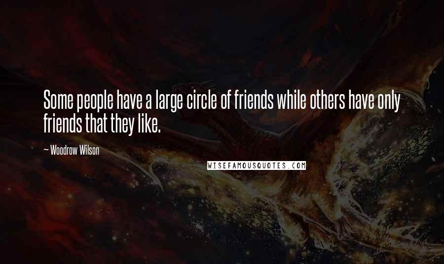 Woodrow Wilson Quotes: Some people have a large circle of friends while others have only friends that they like.