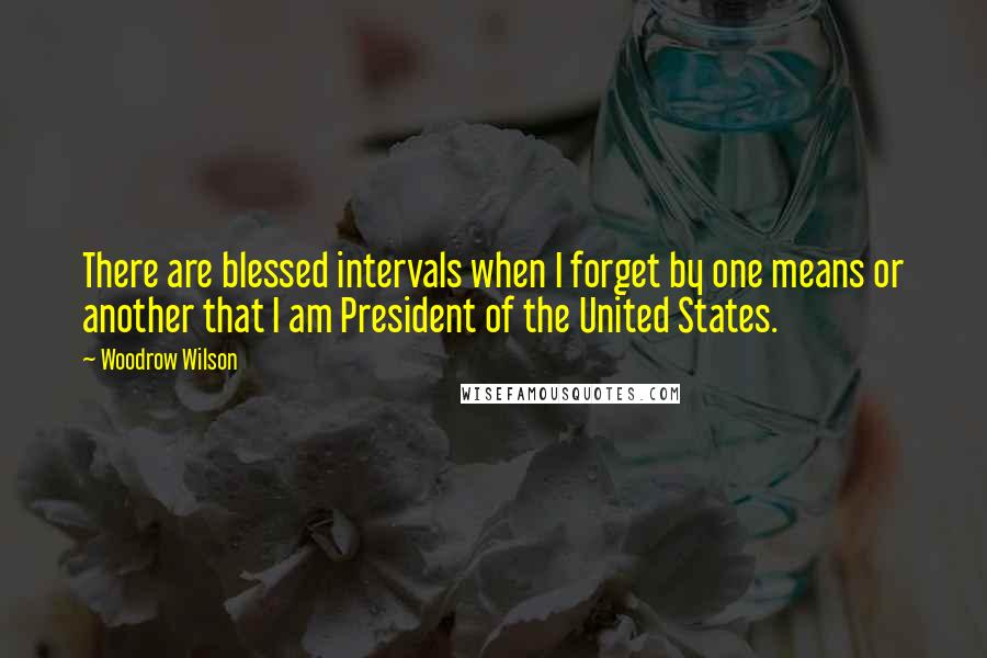 Woodrow Wilson Quotes: There are blessed intervals when I forget by one means or another that I am President of the United States.