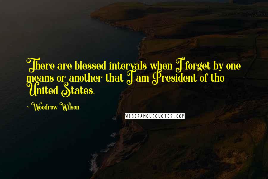 Woodrow Wilson Quotes: There are blessed intervals when I forget by one means or another that I am President of the United States.