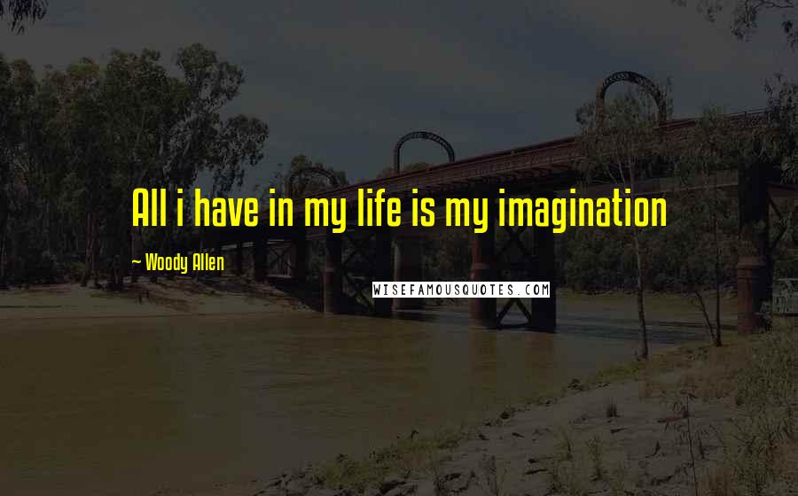 Woody Allen Quotes: All i have in my life is my imagination