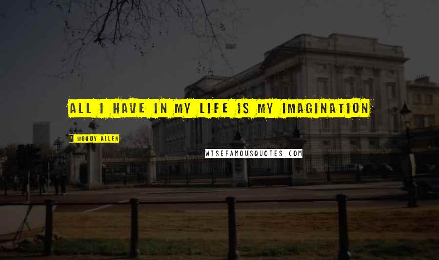 Woody Allen Quotes: All i have in my life is my imagination