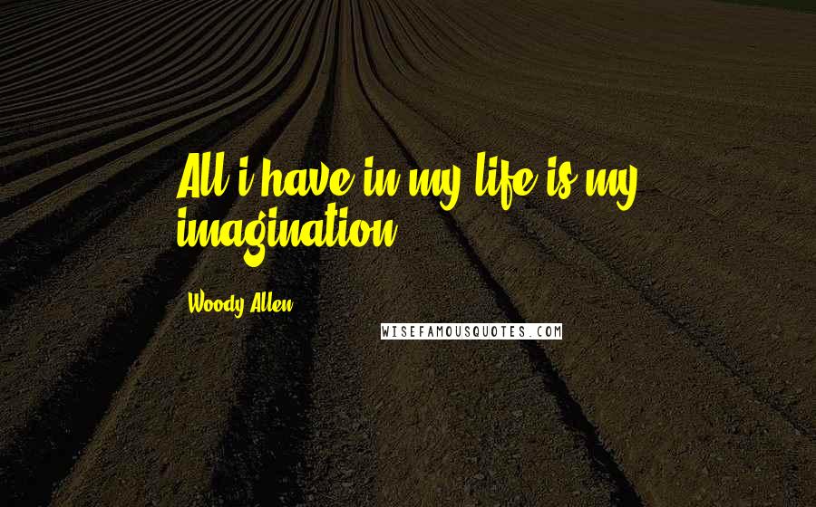 Woody Allen Quotes: All i have in my life is my imagination