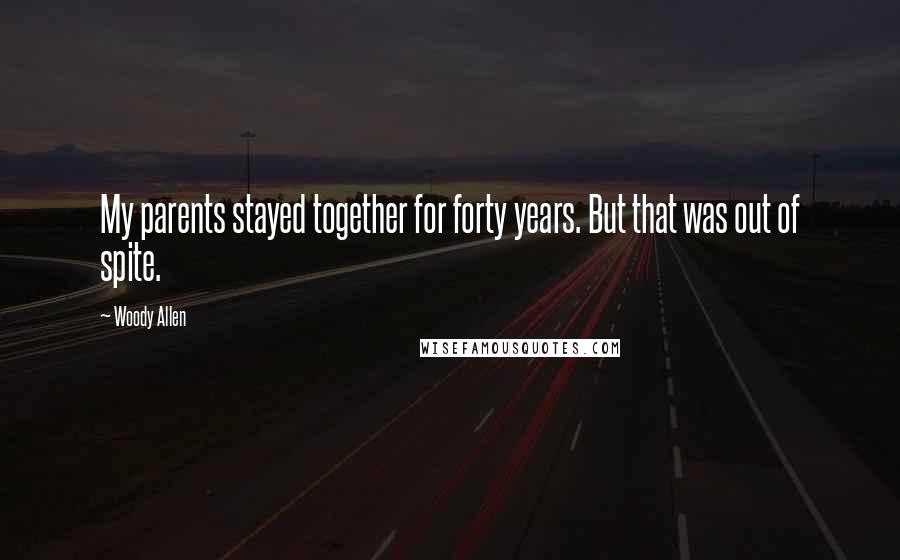 Woody Allen Quotes: My parents stayed together for forty years. But that was out of spite.