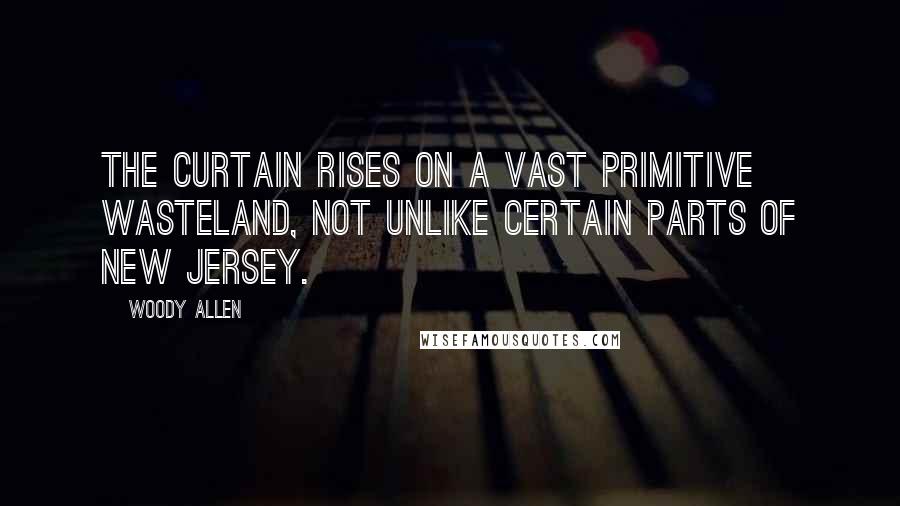 Woody Allen Quotes: The curtain rises on a vast primitive wasteland, not unlike certain parts of New jersey.