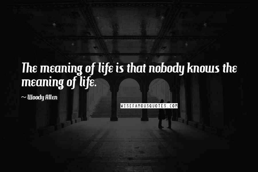 Woody Allen Quotes: The meaning of life is that nobody knows the meaning of life.