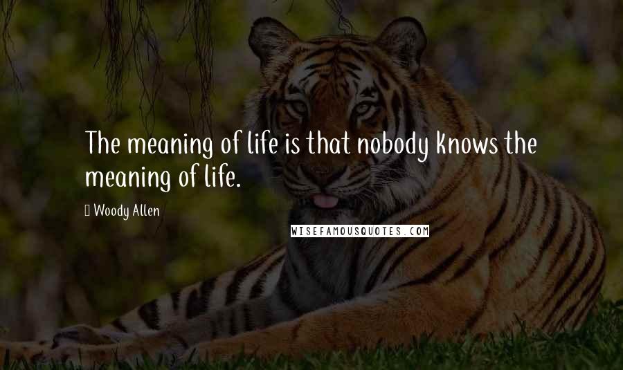 Woody Allen Quotes: The meaning of life is that nobody knows the meaning of life.