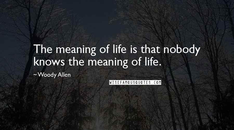 Woody Allen Quotes: The meaning of life is that nobody knows the meaning of life.