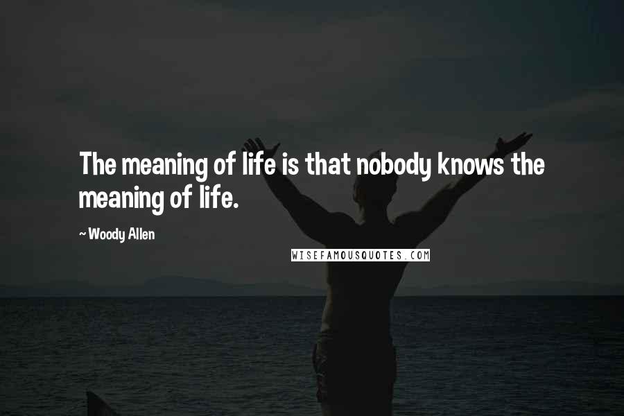 Woody Allen Quotes: The meaning of life is that nobody knows the meaning of life.