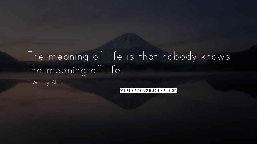 Woody Allen Quotes: The meaning of life is that nobody knows the meaning of life.