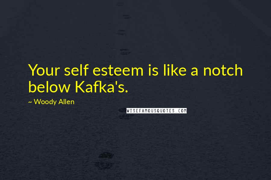 Woody Allen Quotes: Your self esteem is like a notch below Kafka's.