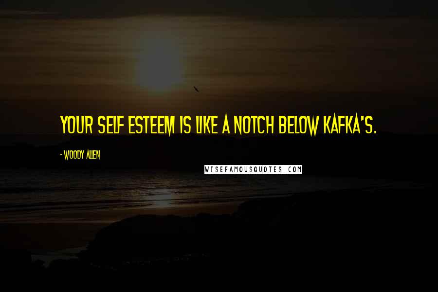 Woody Allen Quotes: Your self esteem is like a notch below Kafka's.