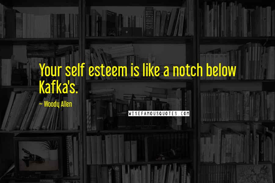 Woody Allen Quotes: Your self esteem is like a notch below Kafka's.