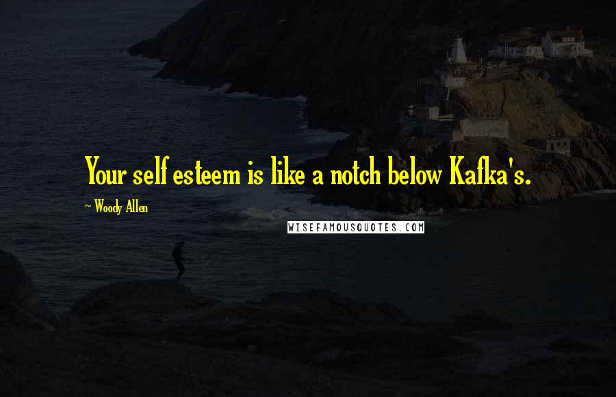 Woody Allen Quotes: Your self esteem is like a notch below Kafka's.