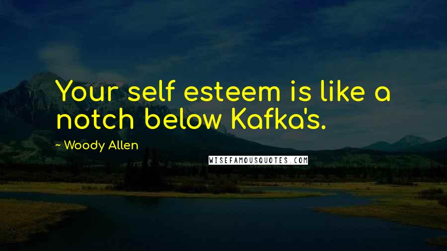 Woody Allen Quotes: Your self esteem is like a notch below Kafka's.