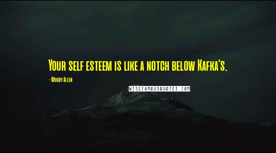 Woody Allen Quotes: Your self esteem is like a notch below Kafka's.