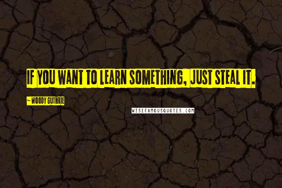 Woody Guthrie Quotes: If you want to learn something, just steal it.