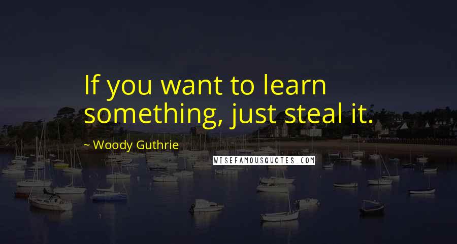 Woody Guthrie Quotes: If you want to learn something, just steal it.