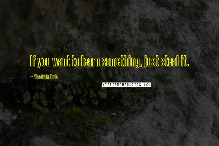 Woody Guthrie Quotes: If you want to learn something, just steal it.