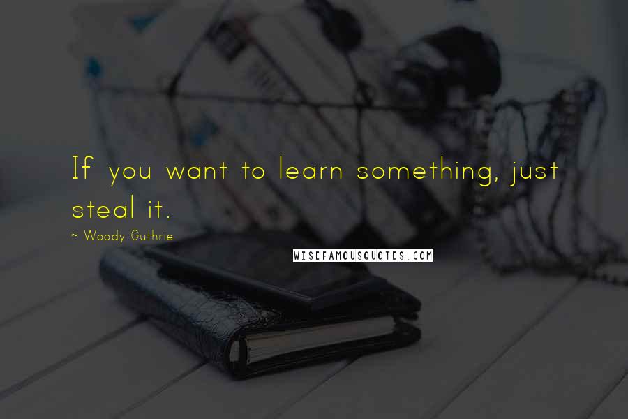 Woody Guthrie Quotes: If you want to learn something, just steal it.