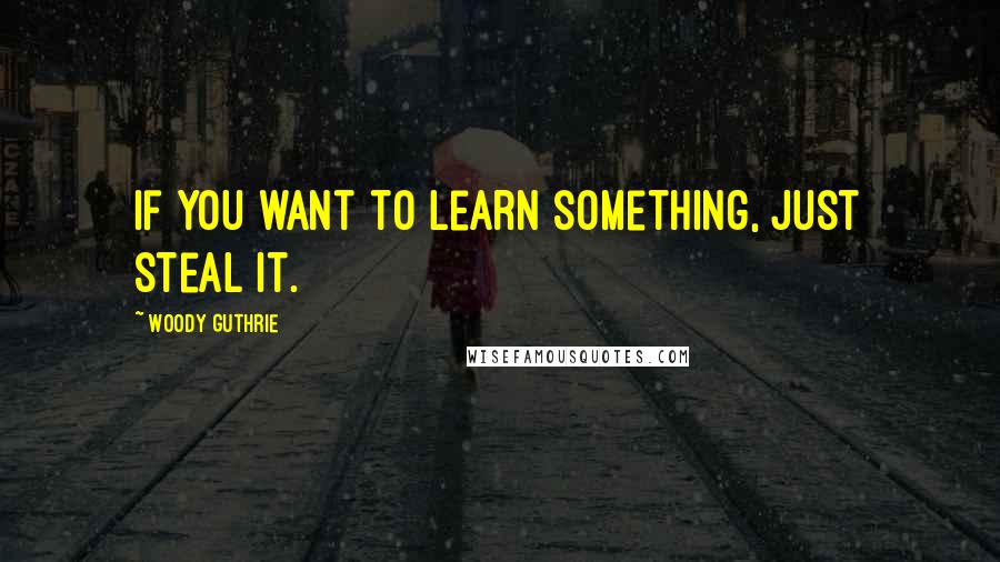 Woody Guthrie Quotes: If you want to learn something, just steal it.