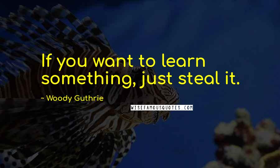 Woody Guthrie Quotes: If you want to learn something, just steal it.