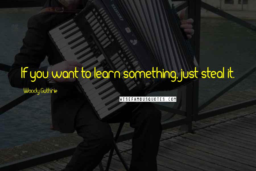 Woody Guthrie Quotes: If you want to learn something, just steal it.