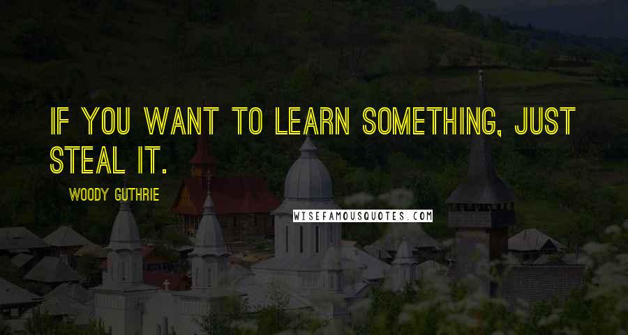 Woody Guthrie Quotes: If you want to learn something, just steal it.