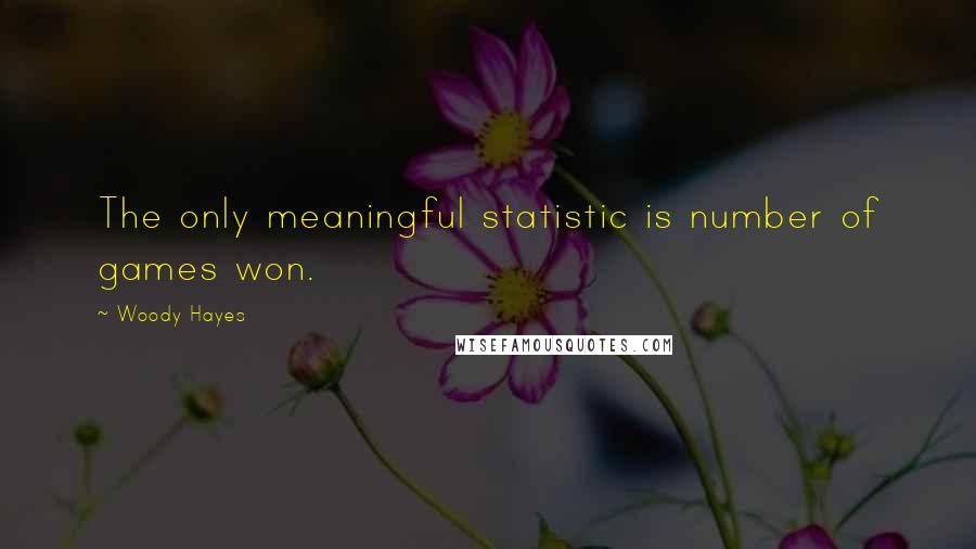 Woody Hayes Quotes: The only meaningful statistic is number of games won.