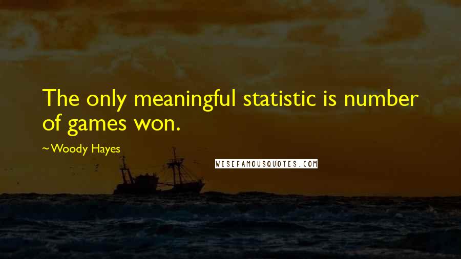 Woody Hayes Quotes: The only meaningful statistic is number of games won.