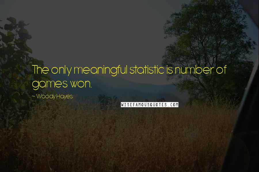 Woody Hayes Quotes: The only meaningful statistic is number of games won.