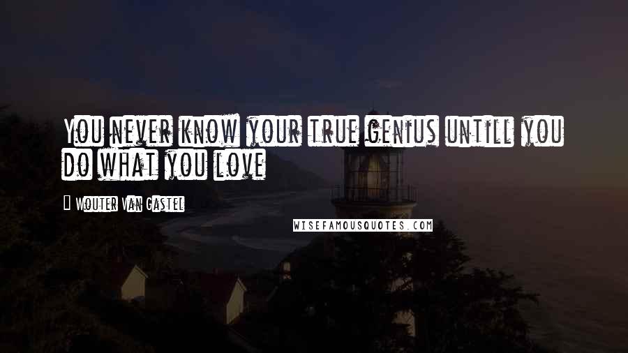 Wouter Van Gastel Quotes: You never know your true genius untill you do what you love