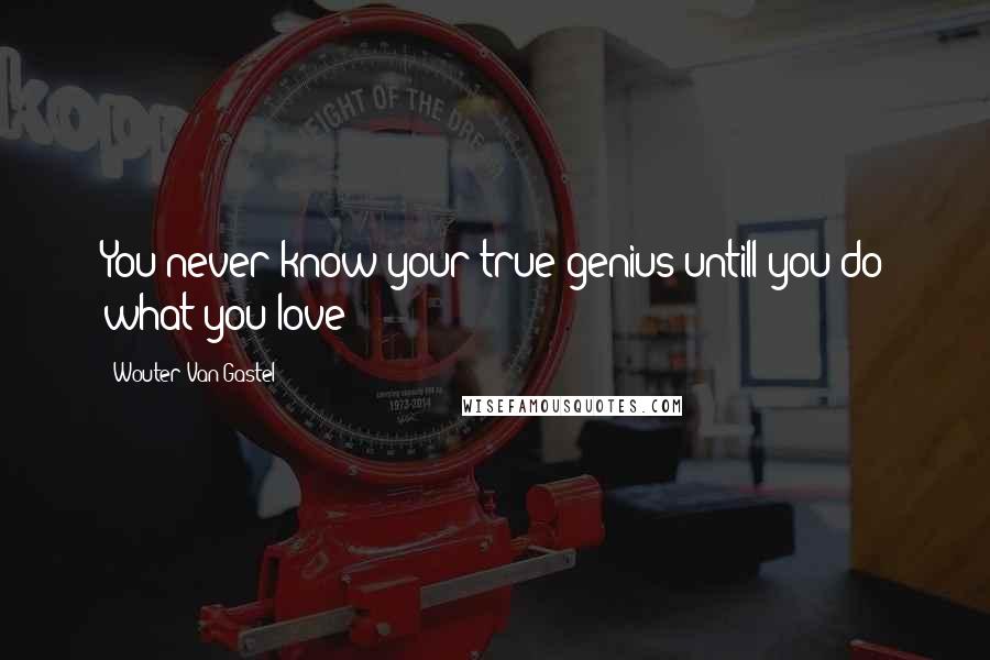 Wouter Van Gastel Quotes: You never know your true genius untill you do what you love