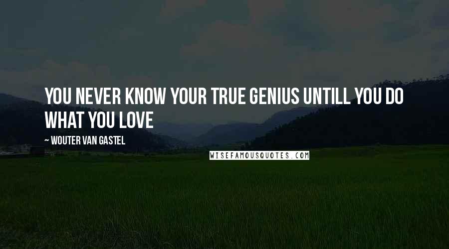 Wouter Van Gastel Quotes: You never know your true genius untill you do what you love