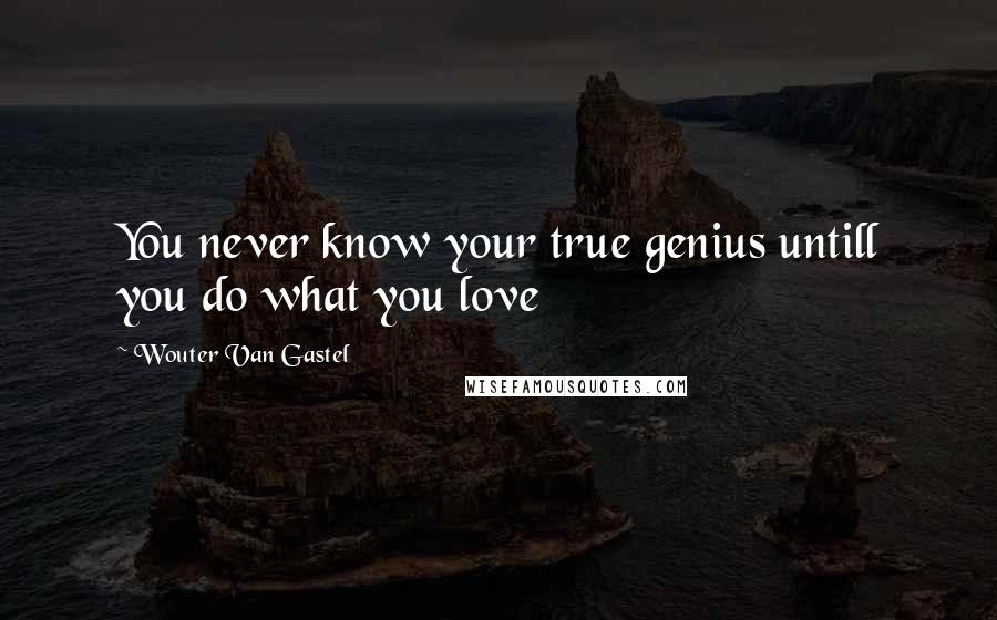 Wouter Van Gastel Quotes: You never know your true genius untill you do what you love