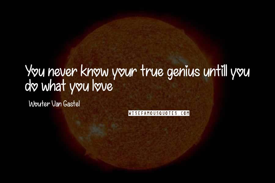 Wouter Van Gastel Quotes: You never know your true genius untill you do what you love