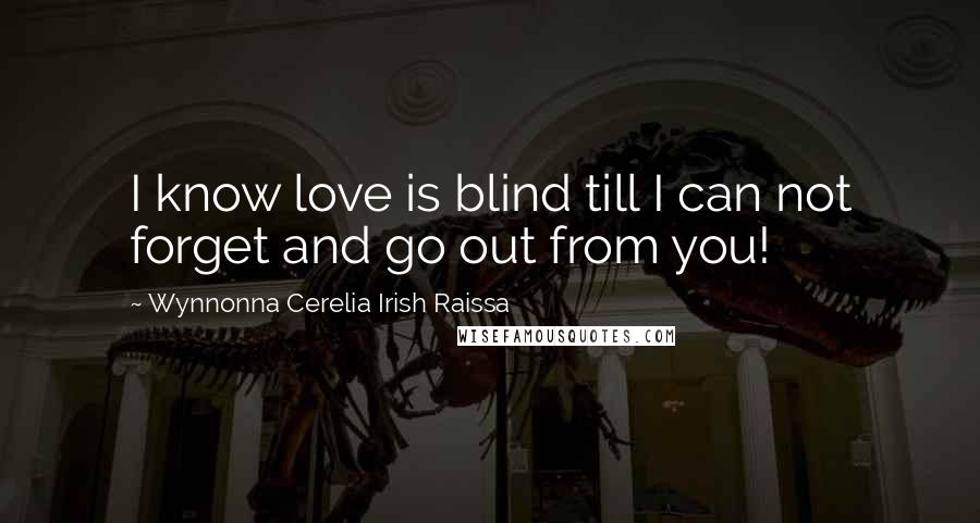Wynnonna Cerelia Irish Raissa Quotes: I know love is blind till I can not forget and go out from you!