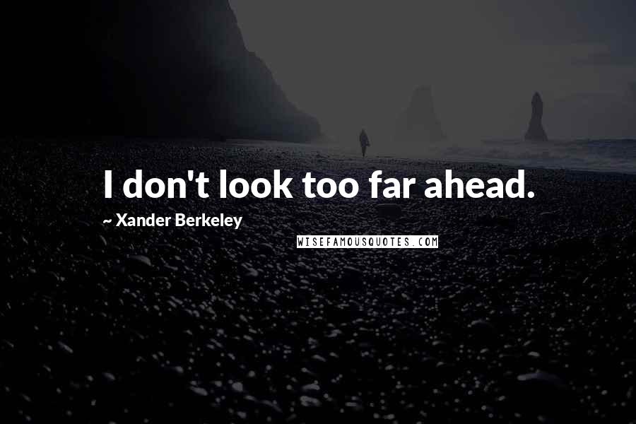 Xander Berkeley Quotes: I don't look too far ahead.