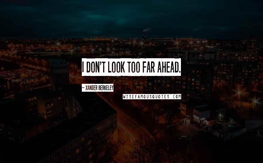 Xander Berkeley Quotes: I don't look too far ahead.