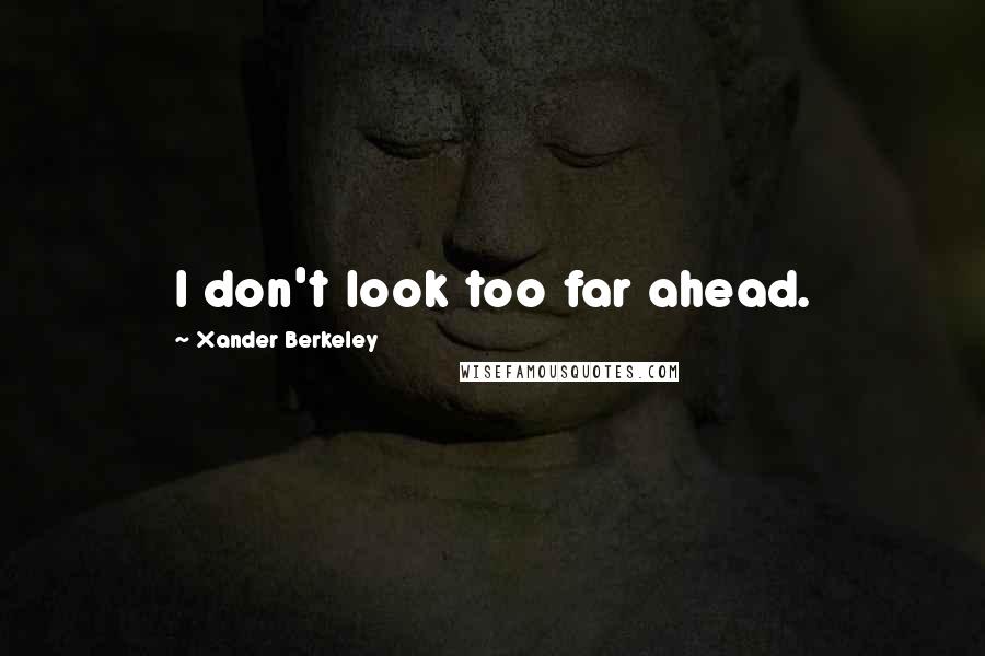 Xander Berkeley Quotes: I don't look too far ahead.