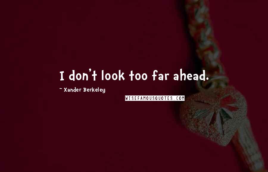 Xander Berkeley Quotes: I don't look too far ahead.