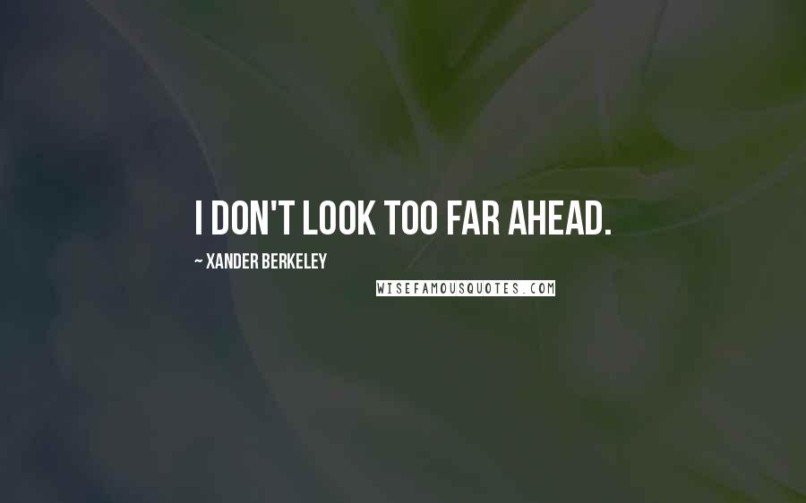 Xander Berkeley Quotes: I don't look too far ahead.