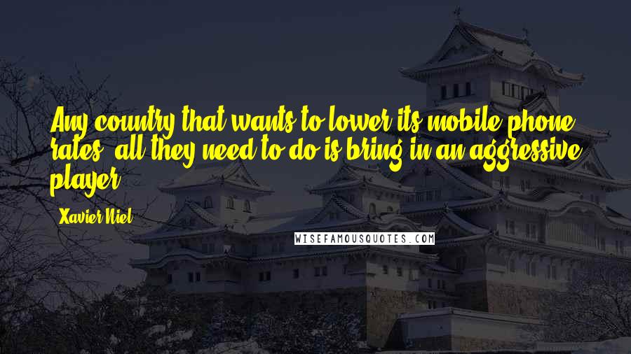 Xavier Niel Quotes: Any country that wants to lower its mobile phone rates, all they need to do is bring in an aggressive player.