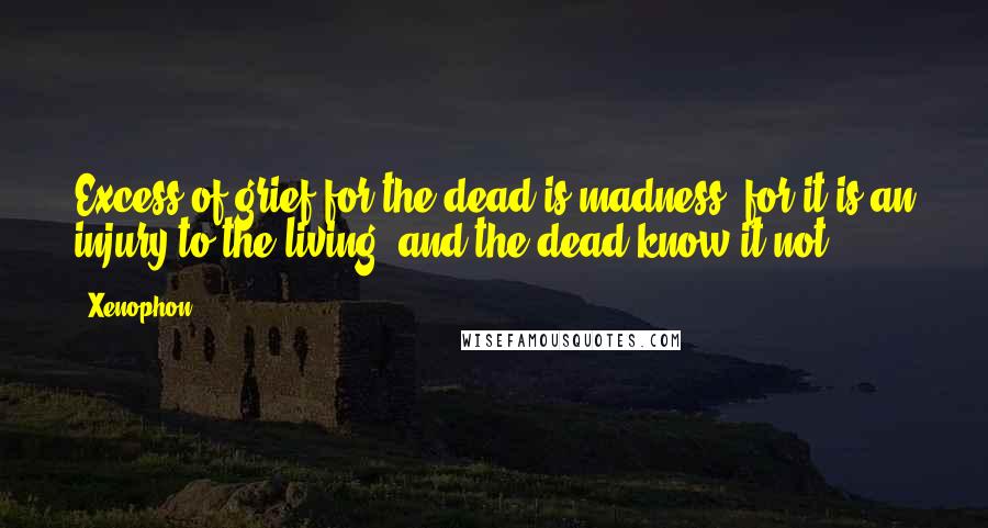 Xenophon Quotes: Excess of grief for the dead is madness; for it is an injury to the living, and the dead know it not.