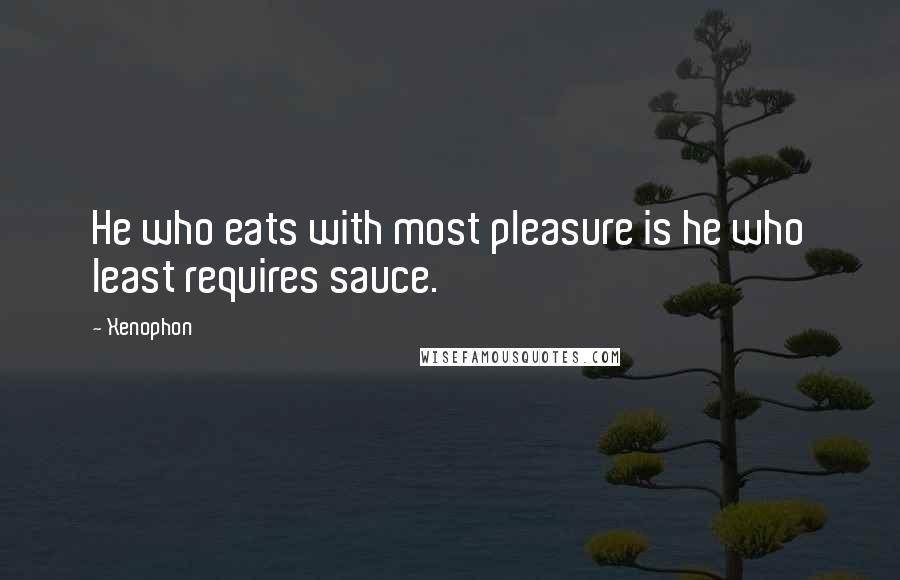Xenophon Quotes: He who eats with most pleasure is he who least requires sauce.