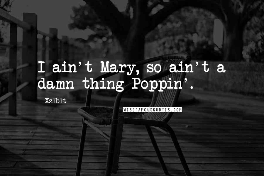 Xzibit Quotes: I ain't Mary, so ain't a damn thing Poppin'.