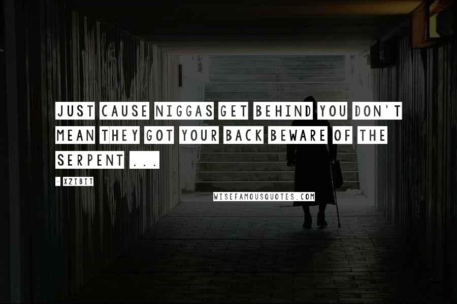 Xzibit Quotes: Just cause niggas get behind you don't mean they got your back Beware of the serpent ...